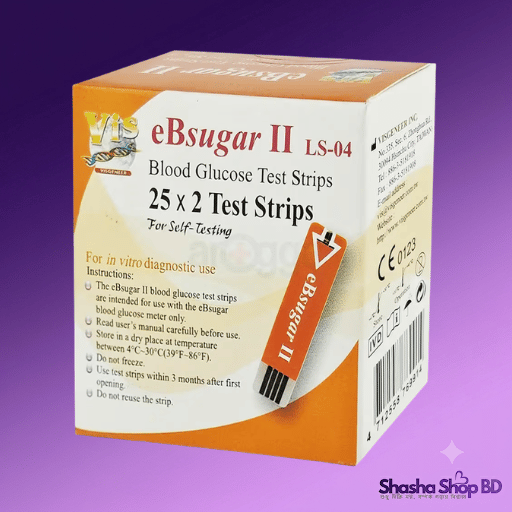 eBsugar II Blood Glucose Test Strips 50pcs (25x2) - Shasha Shop BD