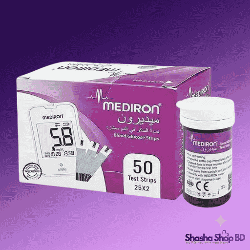 Mediron Blood Glucose Test Strips 50pcs (25x2) - Shasha Shop BD