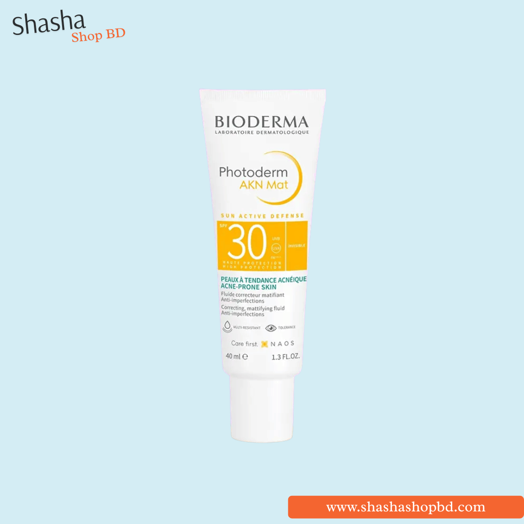 Bioderma Photoderm AKN Mat SPF30 Mattifying Fluid 40ml | Shasha Shop BD
