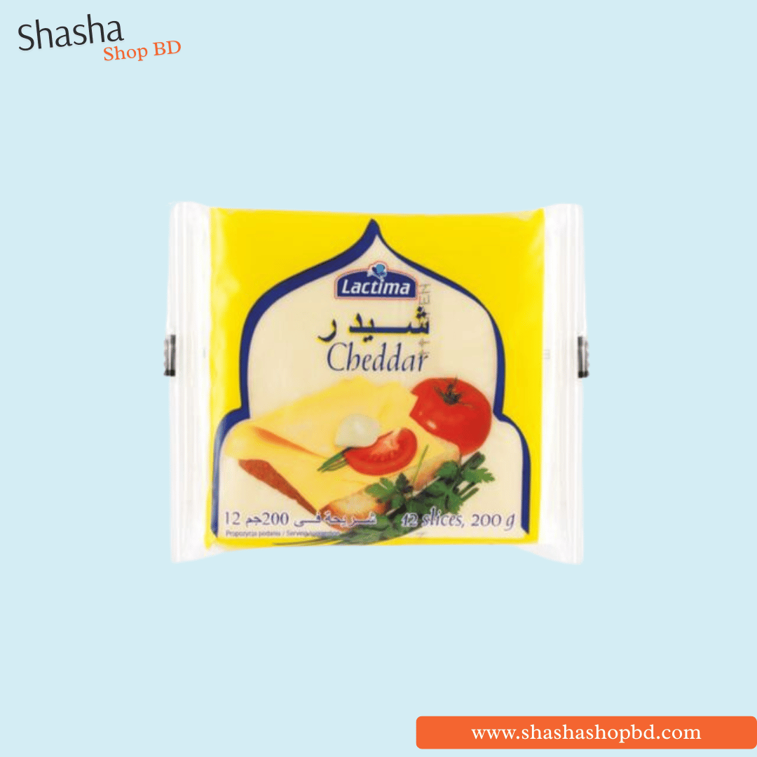 Lactima Cheddar Cheese Slices 200g (12 Slices) | ল্যাকটিমা চেডার চিজ | Shasha Shop BD