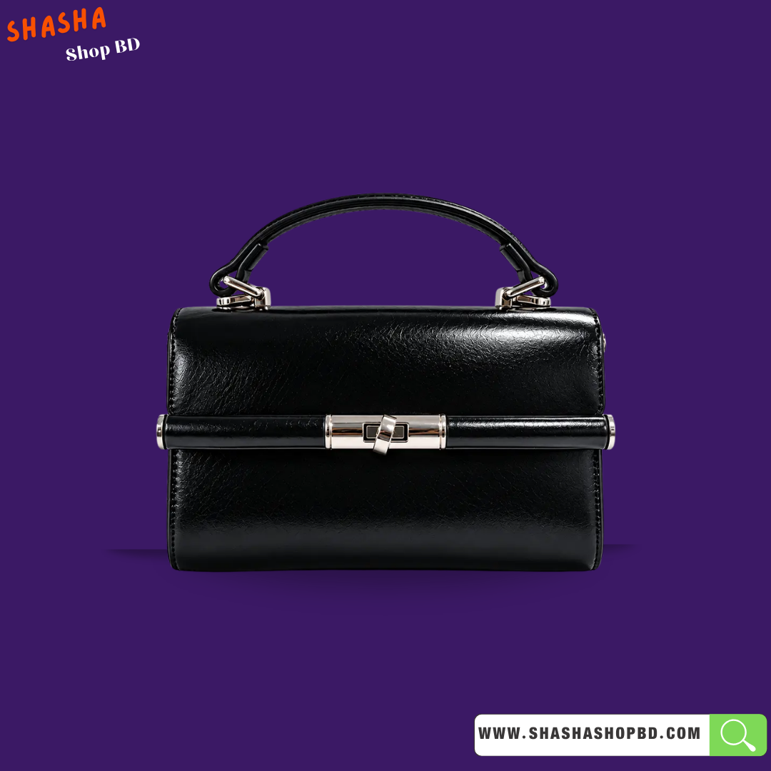 Premium Leather Small Capacity Bag for Women (Glossy Version) F30 | প্রিমিয়াম লেদার স্মল ব্ল্যাক হ্যান্ডব্যাগ | Shasha Shop BD