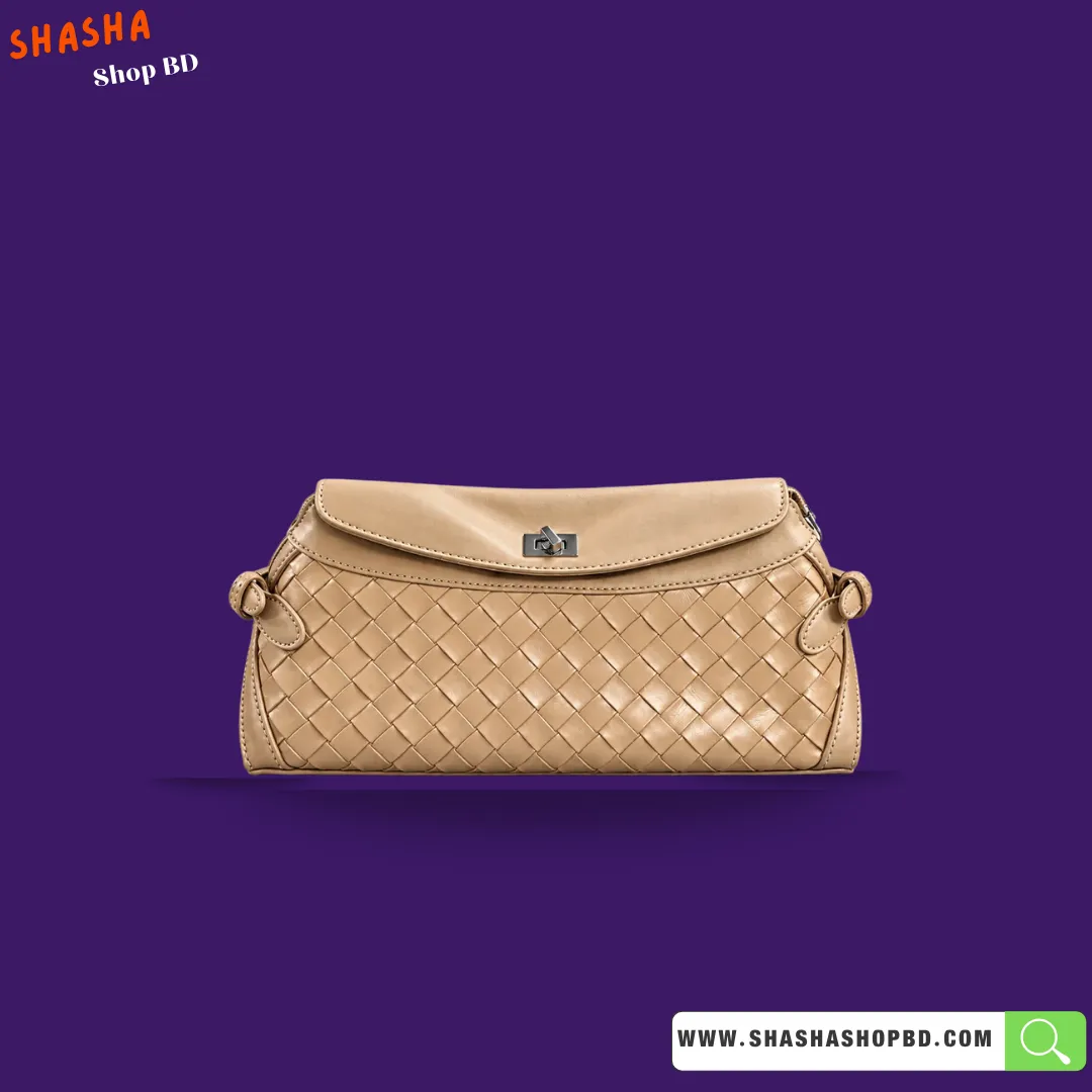 Premium Designer Style Woven Bag F24 Beige | Shasha Shop BD