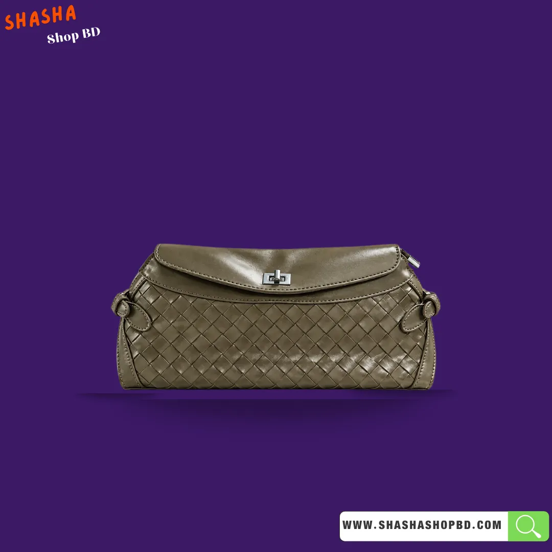 Premium Designer Style Woven Bag F22 Olive | Shasha Shop BD