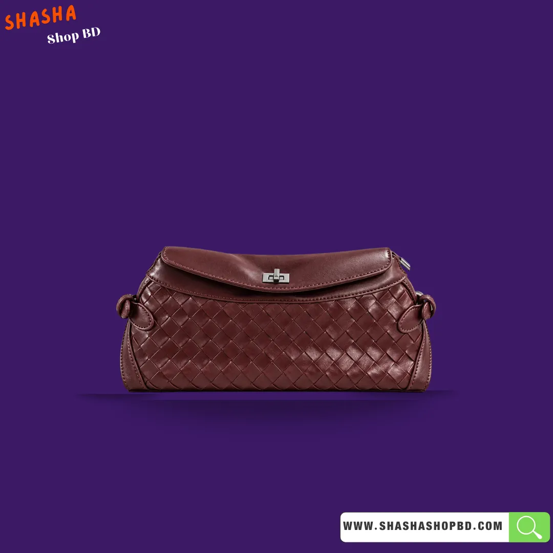 Premium Designer Style Woven Bag F21 Maroon | Shasha Shop BD