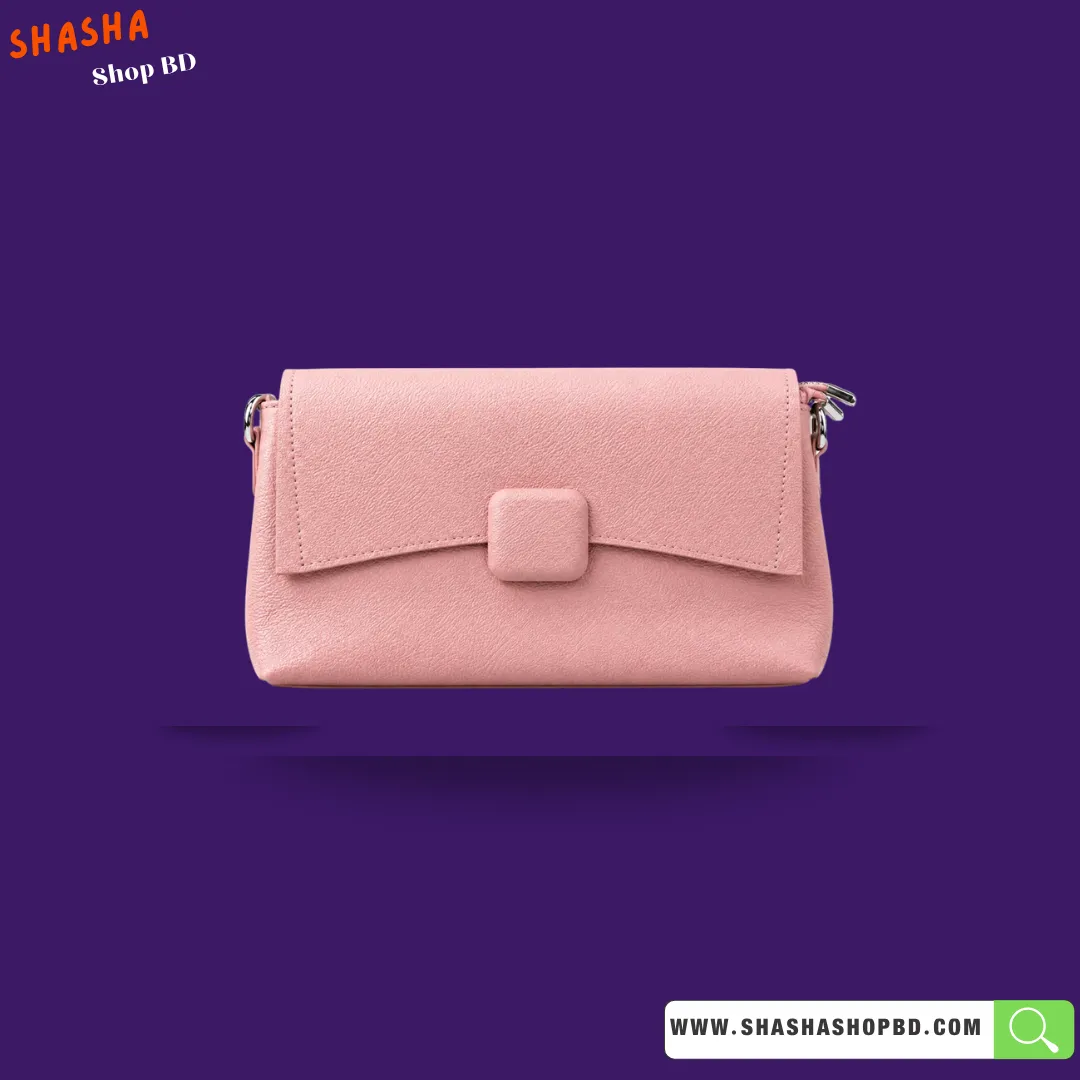 Premium Shoulder Side Purse (A01) - Baby Pink | Shasha Shop BD