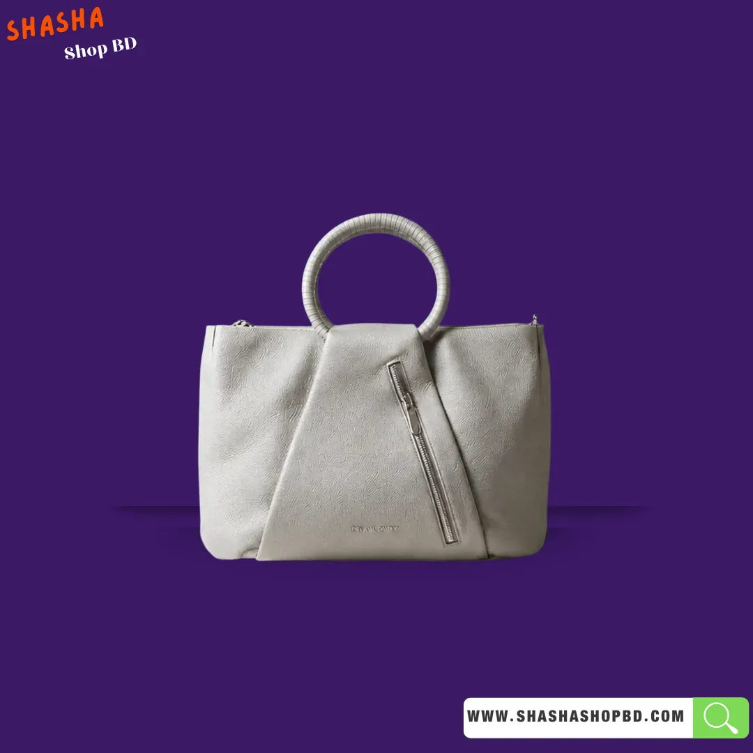 Premium Leather Large Capacity Bag for Women (B49) - Light Grey | Shasha Shop BD