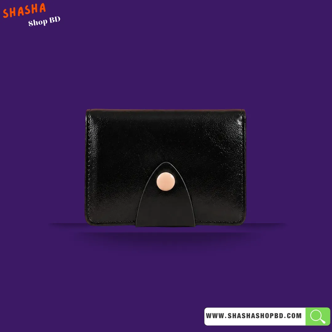 Premium Ladies Mini Wallet (KP44) - Glossy Black | Shasha Shop BD