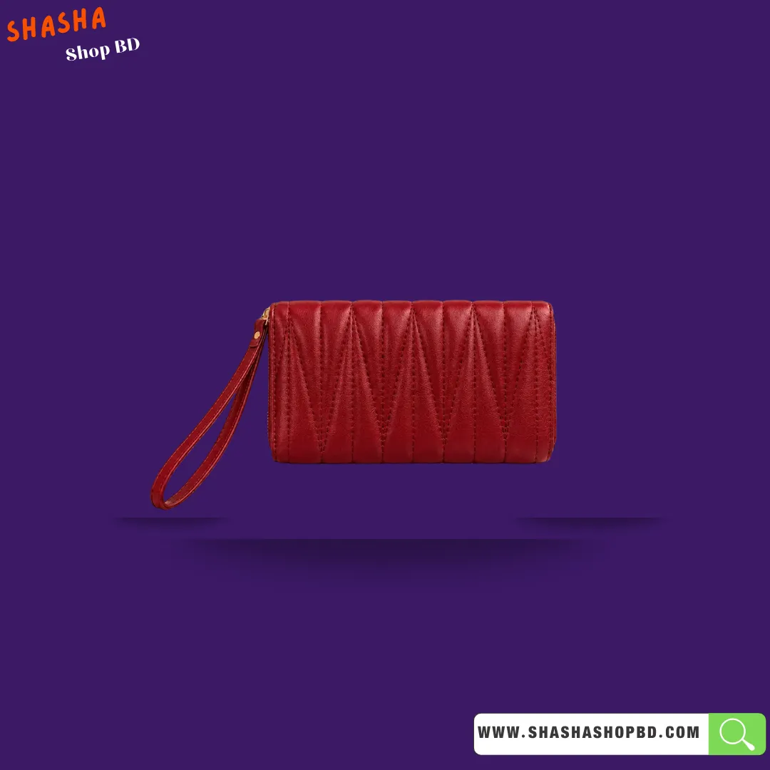 Premium Ladies Hand Purse (KP27) - Cherry Red | Shasha Shop BD