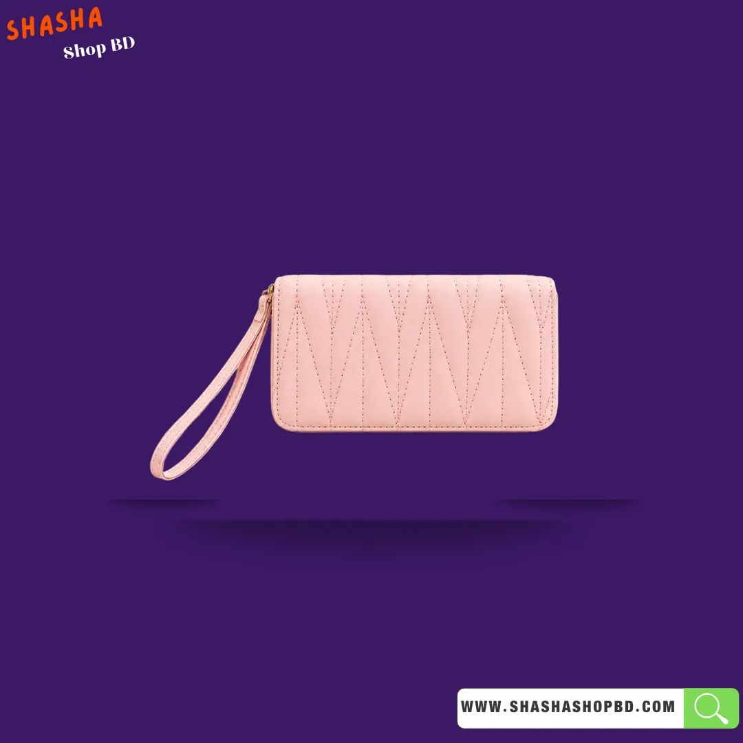 Premium Ladies Hand Purse (KP23) - Baby Pink | Shasha Shop BD