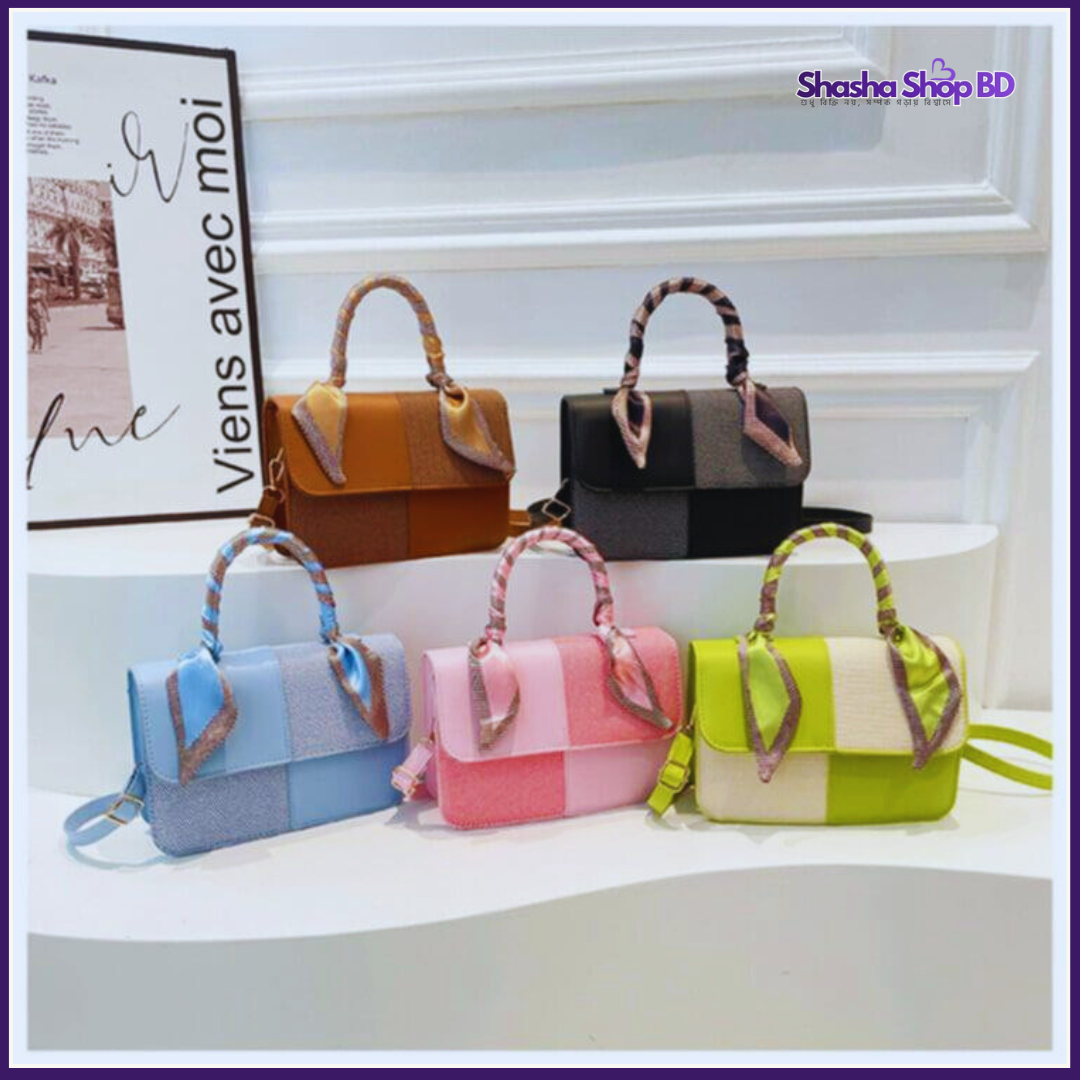 প্রিমিয়াম Two-Tone Scarf Handle Bag – আপনার স্টাইলের নতুন সঙ্গী!