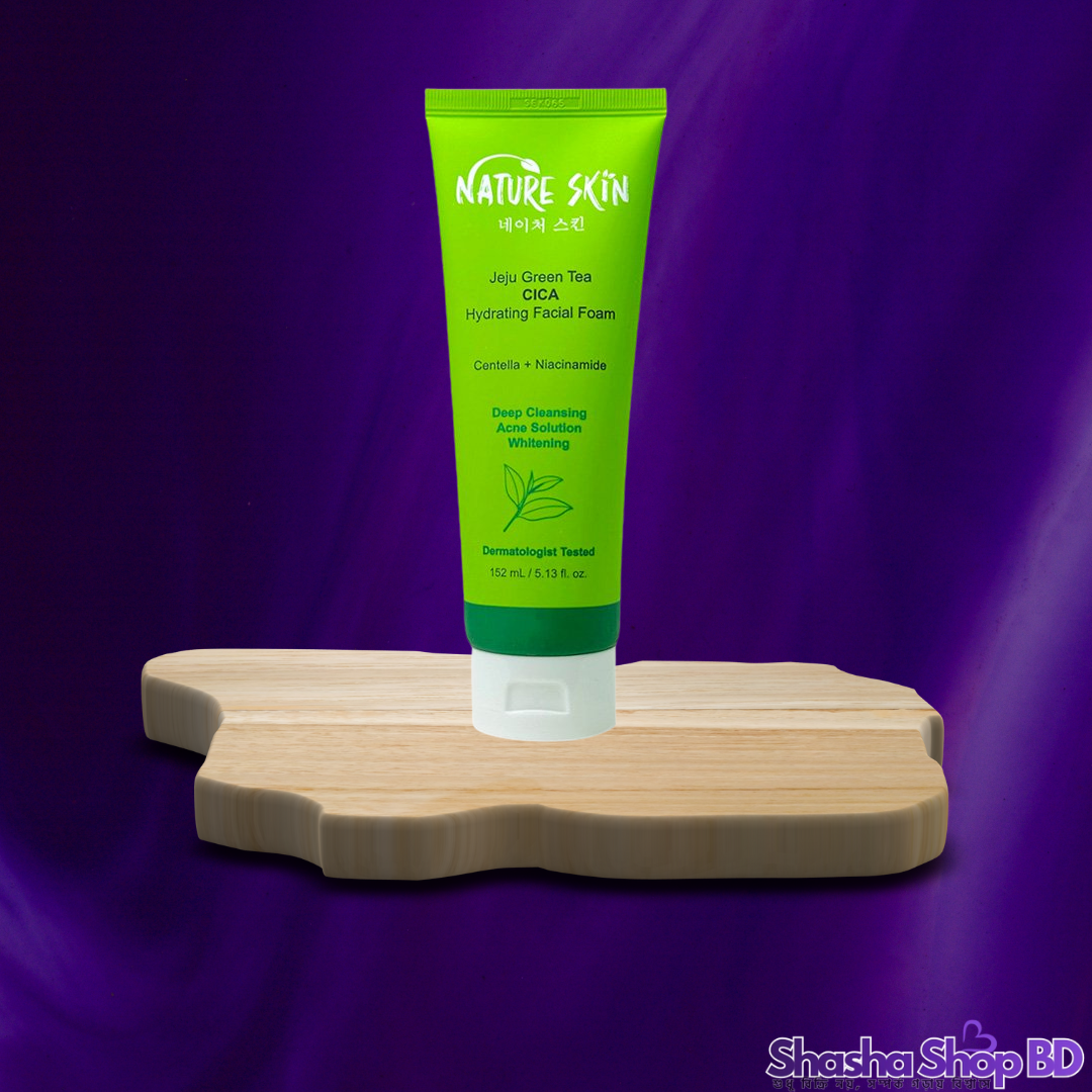 Nature Skin Jeju Green Tea CICA Hydrating Facial Foam (152ml) – স্কিনকে রাখুন ফ্রেশ, শান্ত এবং হাইড্রেটেড!
