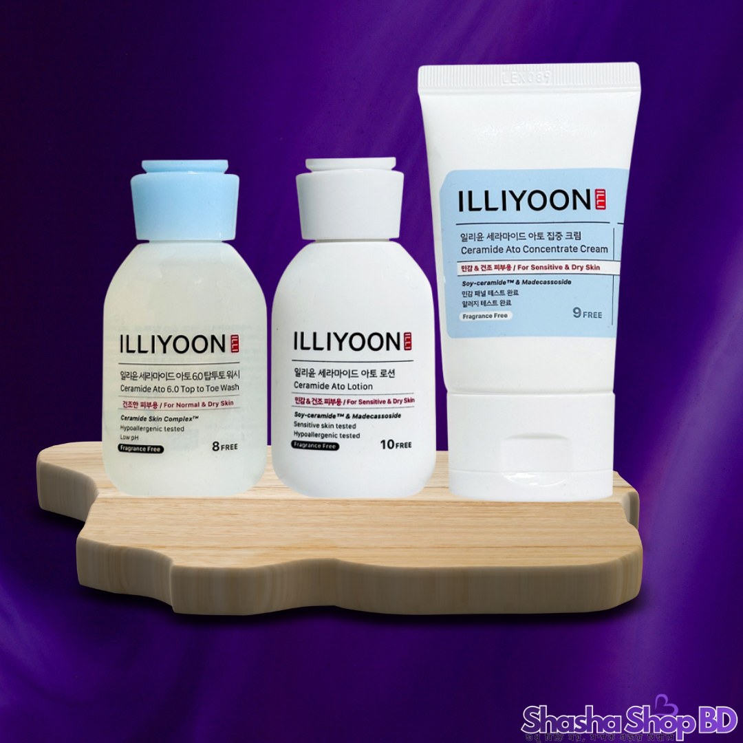 🛡️ ILLIYOON Ceramide Ato Trial Kit – ড্যামেজ স্কিন ব্যারিয়ার রিপেয়ার ও গভীর আদ্রতার নিশ্চয়তা!