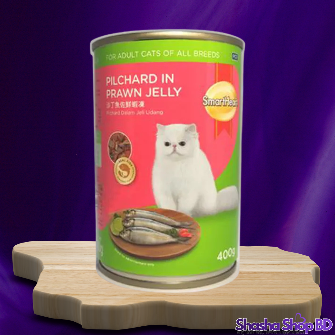 🐱 SmartHeart Pilchard in Prawn Jelly, 400g – বড় প্যাকে আসল মাছের পুষ্টিকর ভোজ!