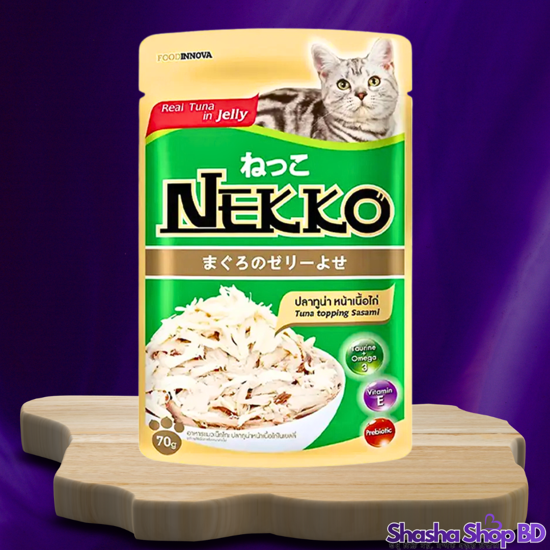 Nekko Tuna Topping Shirasu in Jelly, 70g– টুনা ও শিরাসু মাছের এক অসাধারণ মেলবন্ধন!