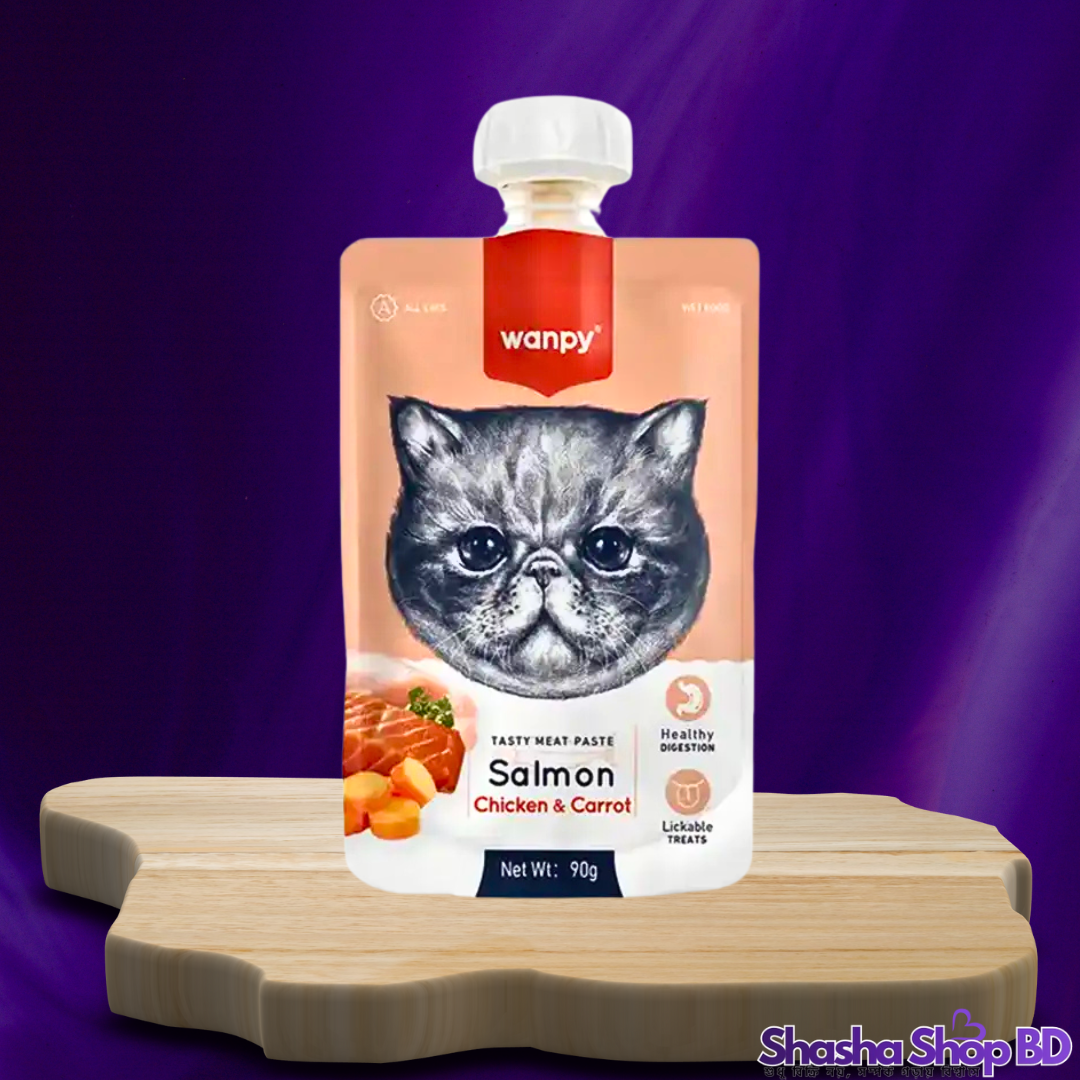 Wanpy Tasty Meat Paste Salmon, Chicken & Carrot, 90g – ওমেগা সমৃদ্ধ একটি পারফেক্ট হেলদি স্ন্যাকস!