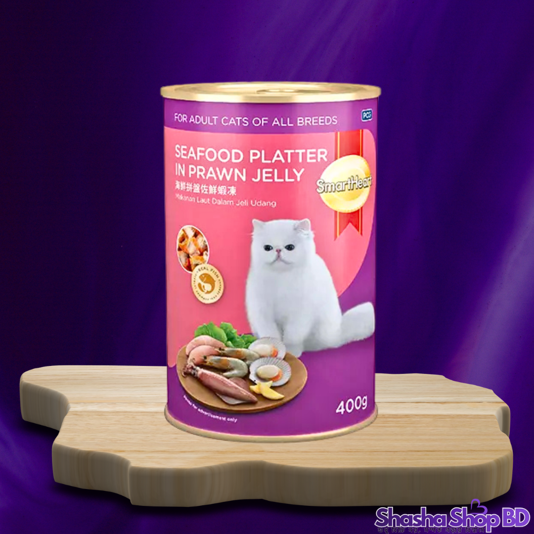 SmartHeart Seafood Platter in Prawn Jelly, 400g – বিড়ালের জন্য এক অনন্য সামুদ্রিক ভোজ!