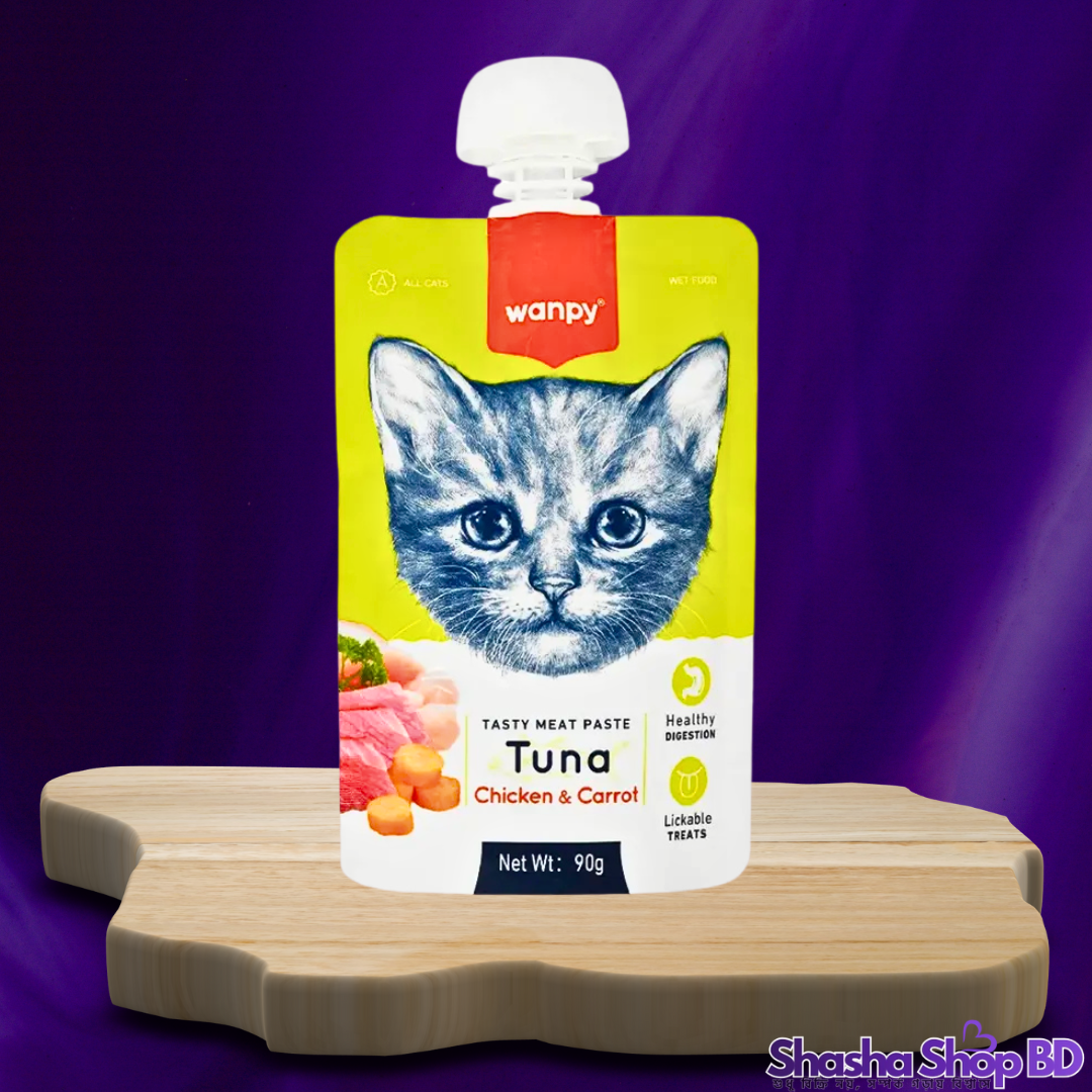 Wanpy Meat Paste, 90g – টুনা, চিকেন ও গাজরের এক অনন্য স্বাদ!