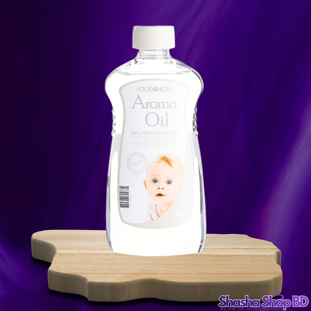 Foodaholic Aroma Oil Baby Body Essence Oil 465ml – শিশুদের মতো কোমল ও সতেজ ত্বক পাওয়ার গোপন রহস্য!
