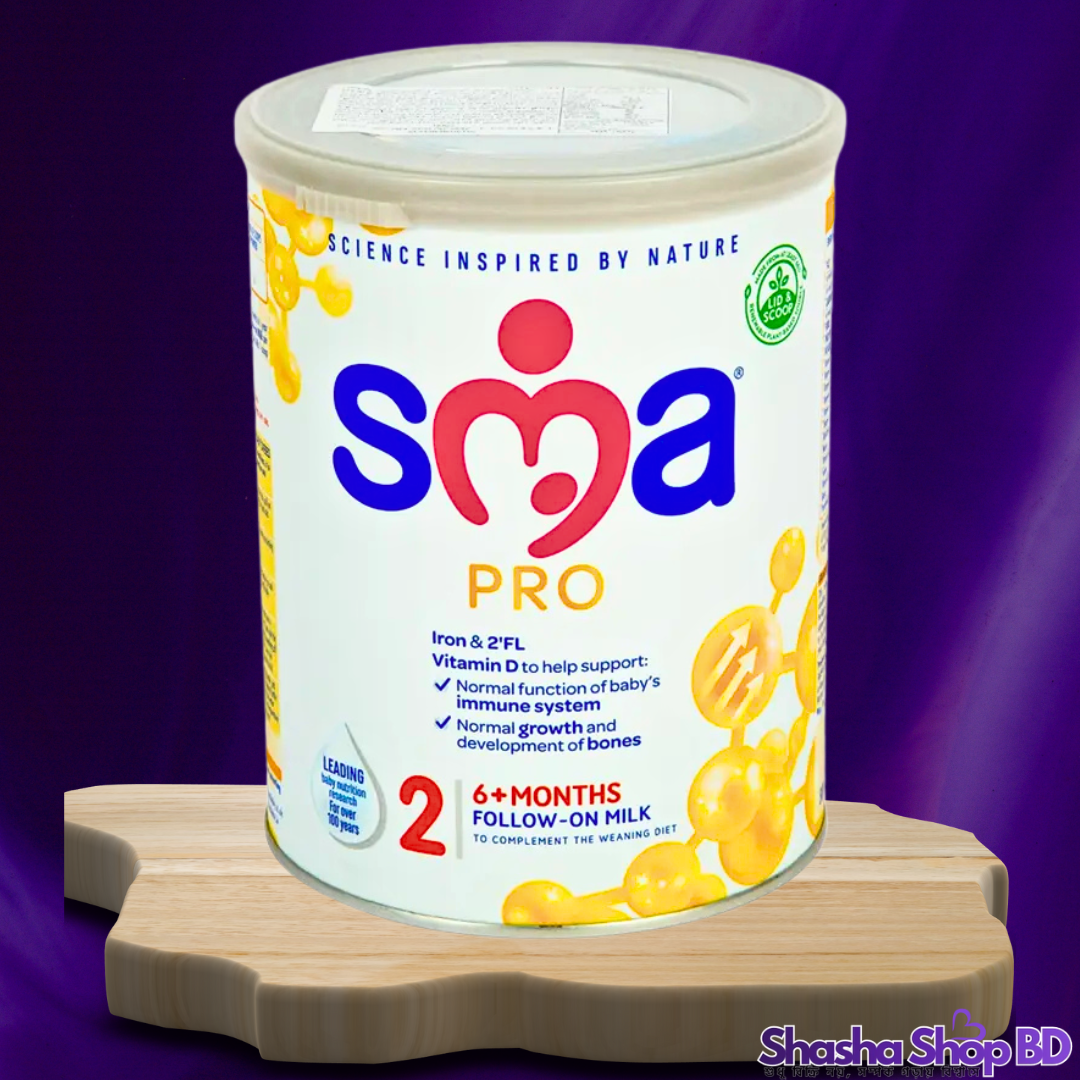 🍼 SMA Pro 2 Follow-on Milk (6 Months+) – 800g আপনার ক্রমবর্ধমান সোনামণির জন্য উন্নত পুষ্টি এবং শক্তিশালী রোগ প্রতিরোধ ক্ষমতার নিশ্চয়তা!