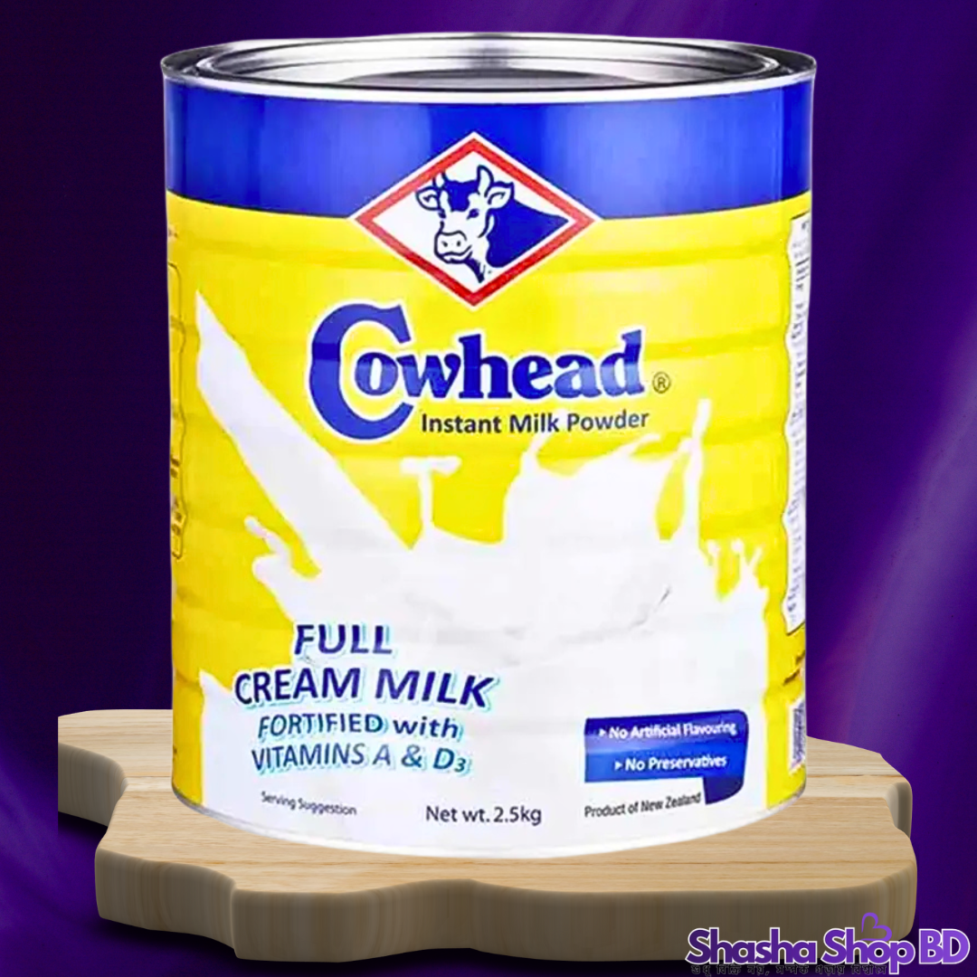 🥛 Cowhead Instant Full Cream Milk Powder – 2.5kg: আপনার পরিবারের জন্য ১০০% বিশুদ্ধ ও ক্রিমি দুধের স্বাদ!