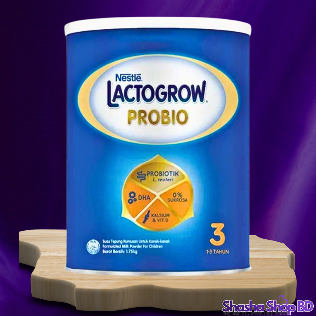 🍼 Nestle Lactogrow 3 Probio Formula Milk Powder (1-3 Years) – 1750g বাড়ন্ত সোনামণির সঠিক বিকাশ আর পেটের সুস্বাস্থ্যের জন্য সেরা পুষ্টির নিশ্চয়তা!
