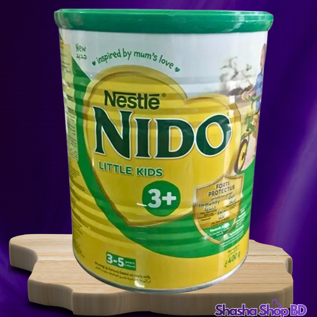 🍼 Nestle Nido 3 Plus Little Kids Formula – (3 to 5 Years) – 400g ৩ থেকে ৫ বছর বয়সী শিশুদের স্কুল ও দুরন্তপনার দিনগুলোতে সঠিক পুষ্টির সুরক্ষা!