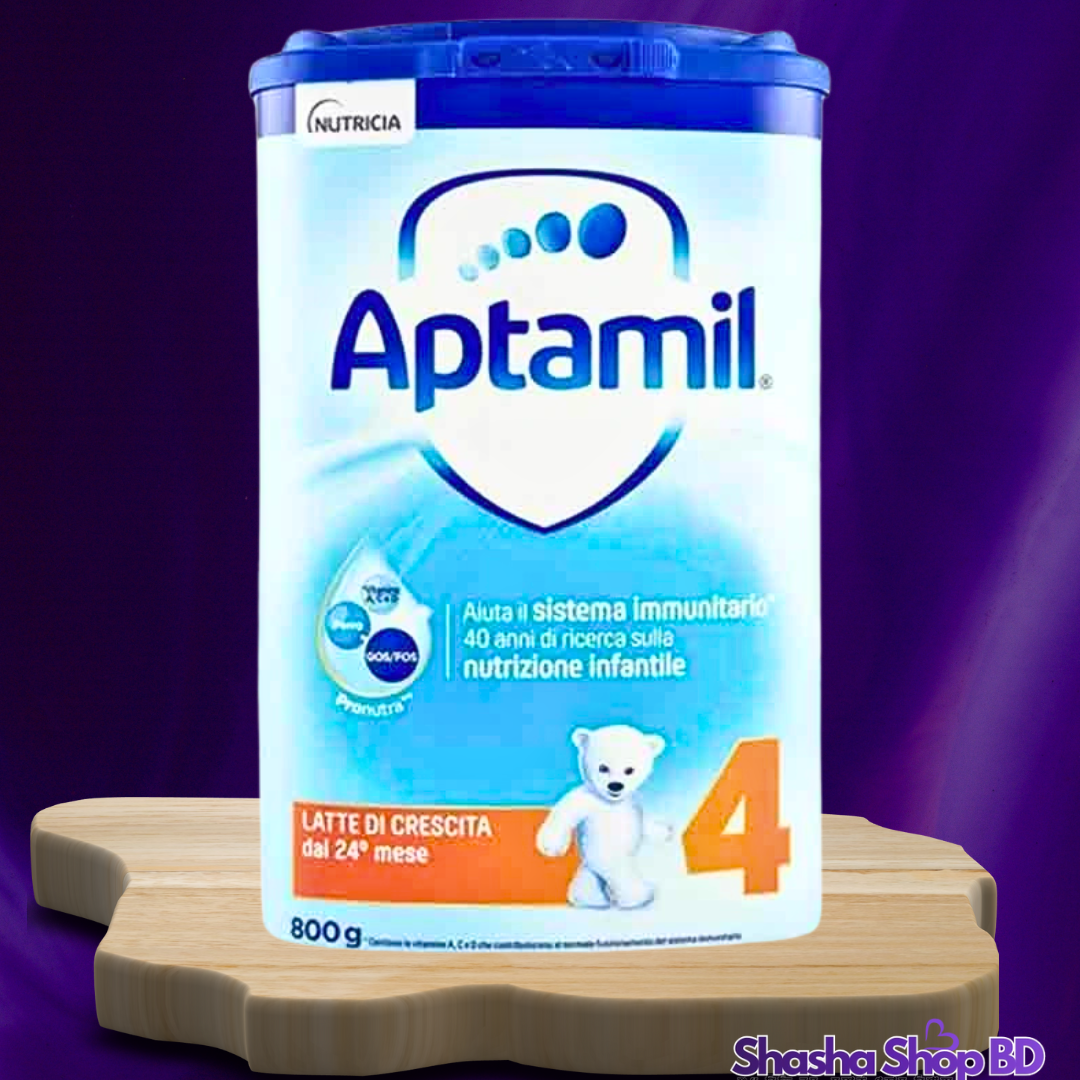 🍼 Aptamil 4 Growing Up Baby Milk Powder (2 to 3 Years) – 800g আপনার ২ থেকে ৩ বছর বয়সী সোনামণির উজ্জ্বল ভবিষ্যৎ ও শক্তিশালী রোগ প্রতিরোধ ক্ষমতার জন্য বিজ্ঞানের সেরা উপহার!