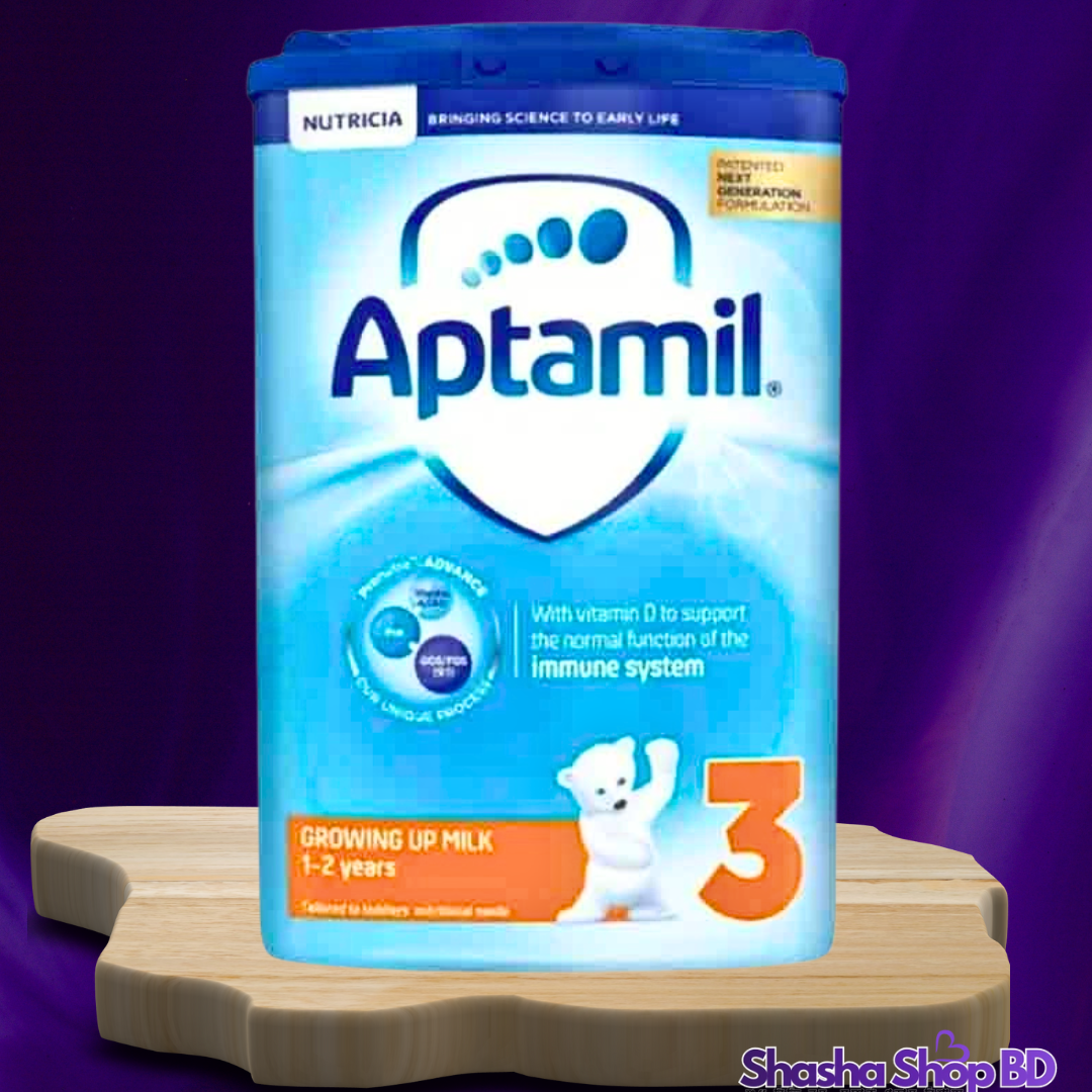 🍼 Aptamil 3 Growing Up Baby Milk Powder (1 to 2 Years) – 800g আপনার ১ থেকে ২ বছর বয়সী সোনামণির সঠিক বিকাশ এবং শক্তিশালী রোগ প্রতিরোধ ক্ষমতার নিশ্চয়তা!
