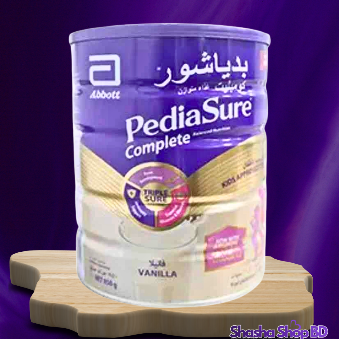Pediasure Complete Balanced Nutrition – Vanilla Flavor (1-10 Years) – 850g আপনার সোনামণির উচ্চতা ও ওজন বৃদ্ধিতে ক্লিনিক্যালি প্রমাণিত সম্পূর্ণ পুষ্টির নিশ্চয়তা!