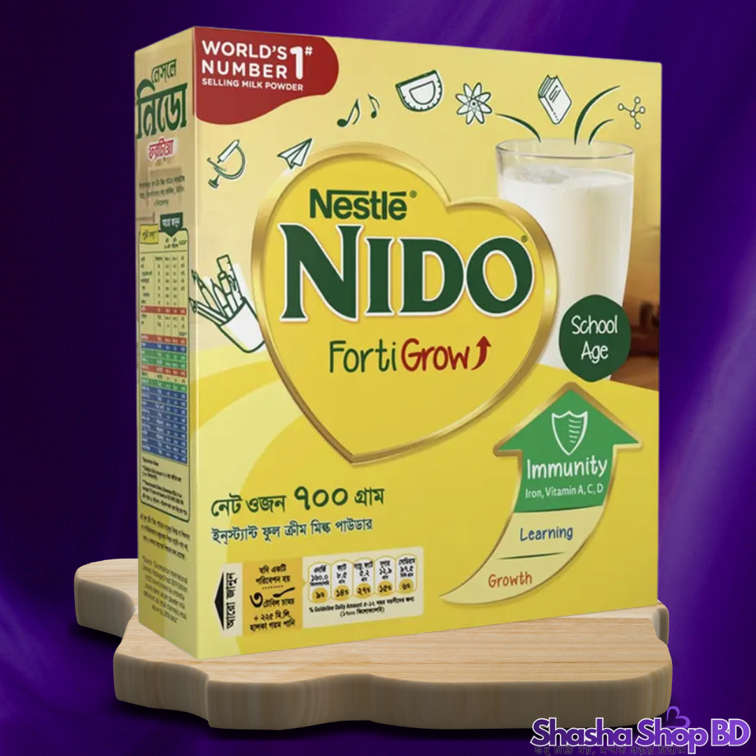 🥛 Nestle Nido Fortigrow Full Cream Milk Powder – 700g আপনার স্কুলগামী সন্তানের শারীরিক বৃদ্ধি, মেধা বিকাশ এবং রোগ প্রতিরোধ ক্ষমতার সম্পূর্ণ সমাধান!