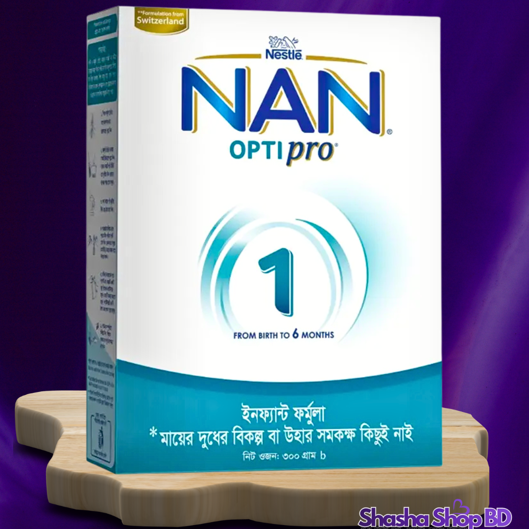 🍼 Nestle NAN 1 Optipro Infant Formula (Birth to 6 Months) – 300g আপনার নবজাতকের সুস্থ বৃদ্ধি এবং মজবুত রোগ প্রতিরোধ ক্ষমতার জন্য বৈজ্ঞানিক পুষ্টির প্রথম ধাপ!