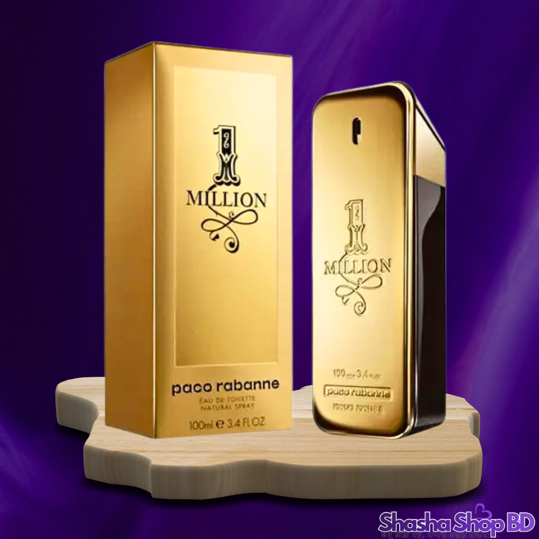 Paco Rabanne 1 Million Eau de Toilette Spray – 100ml বিলাসিতা, ক্ষমতা এবং রাজকীয় আভিজাত্যের এক অনন্য মেলবন্ধন—নিজেকে উপস্থাপন করুন একজন বিজয়ীর বেশে!