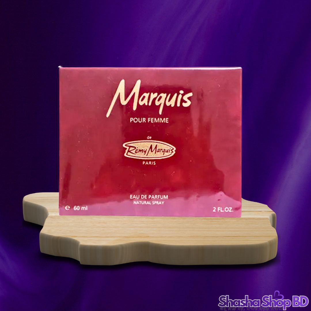 🌹 Remy Marquis Marquis Pour Femme Eau De Parfum – 60ml আভিজাত্য আর ঐতিহ্যের এক ক্লাসিক সংমিশ্রণ—যা আপনাকে দেবে এক রাজকীয় উপস্থিতি!