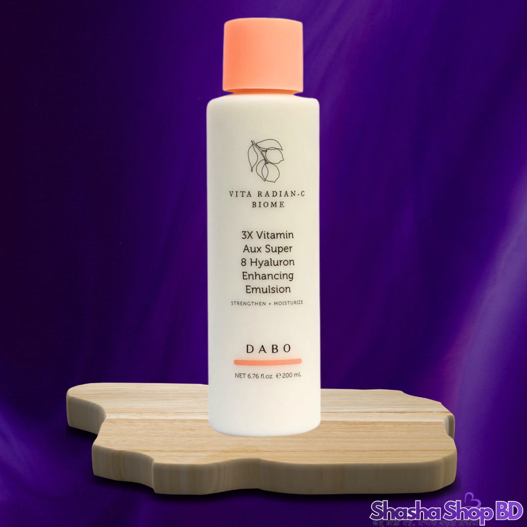 🍊 Dabo Vita Radian-C Biome Enhancing Emulsion – 200ml ত্বকের উজ্জ্বলতা আর আর্দ্রতার এক শক্তিশালী ব্লেন্ড—পেয়ে যান দাগহীন এবং প্রাণবন্ত ত্বক!