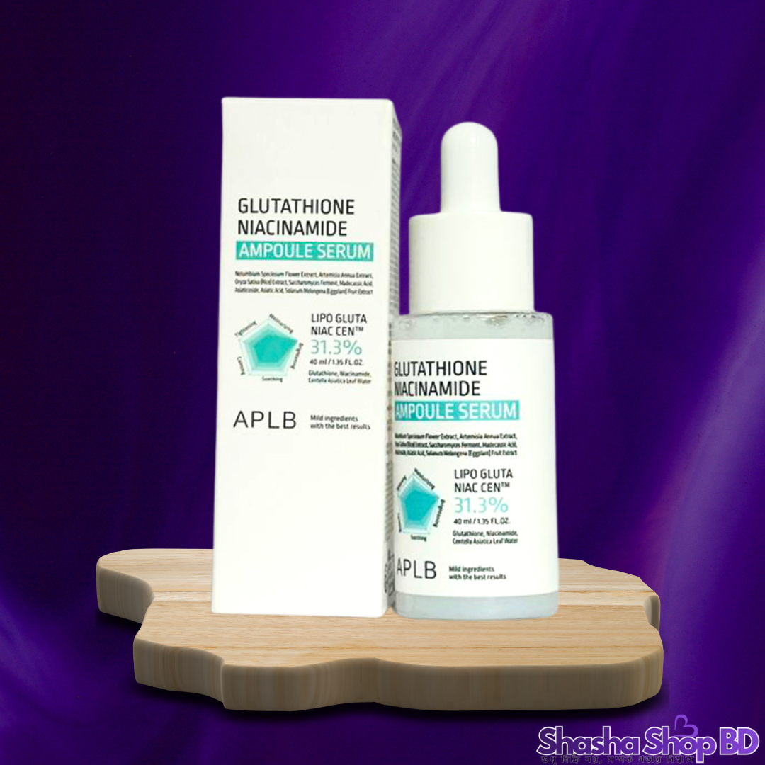 APLB Glutathione Niacinamide Ampoule Serum – 40ml ত্বকের উজ্জ্বলতা আর গ্লাস স্কিন গ্লো পান প্রিমিয়াম ওরিয়েন্টাল ফর্মুলায়!