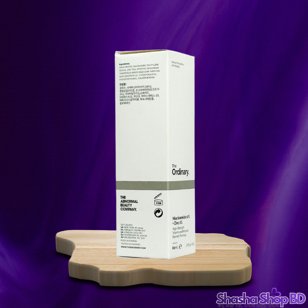 The Ordinary Niacinamide 10% + Zinc 1% – 60ml (Jumbo Size – তৈলাক্ত ও ব্রণপ্রবণ ত্বকের চিরস্থায়ী সমাধান!)