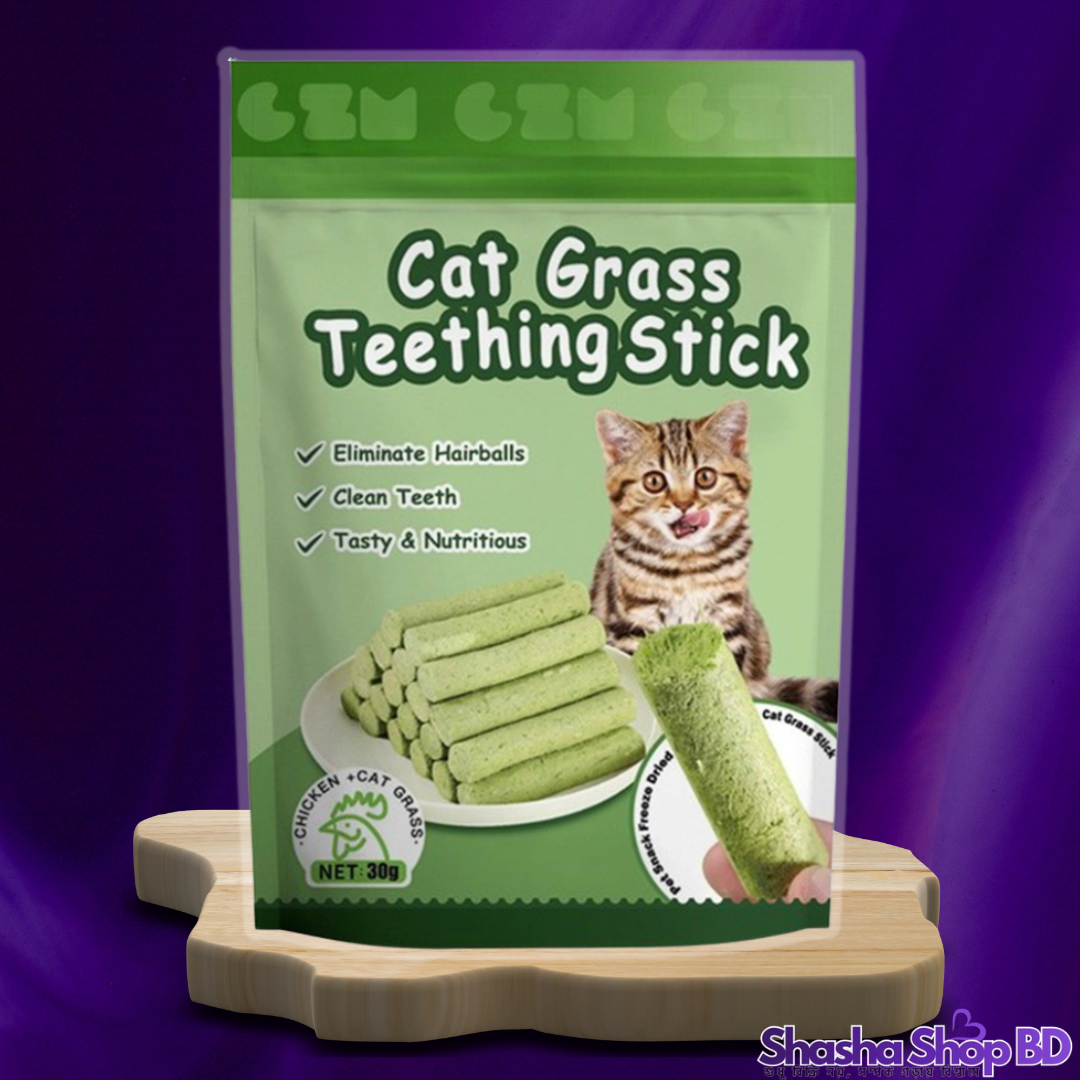 🌿 Cat Grass Teething Stick – 30g (Tasty, Nutritious & Dental Care – আপনার বিড়ালের দাঁতের যত্ন ও হজমের প্রাকৃতিক সমাধান!)