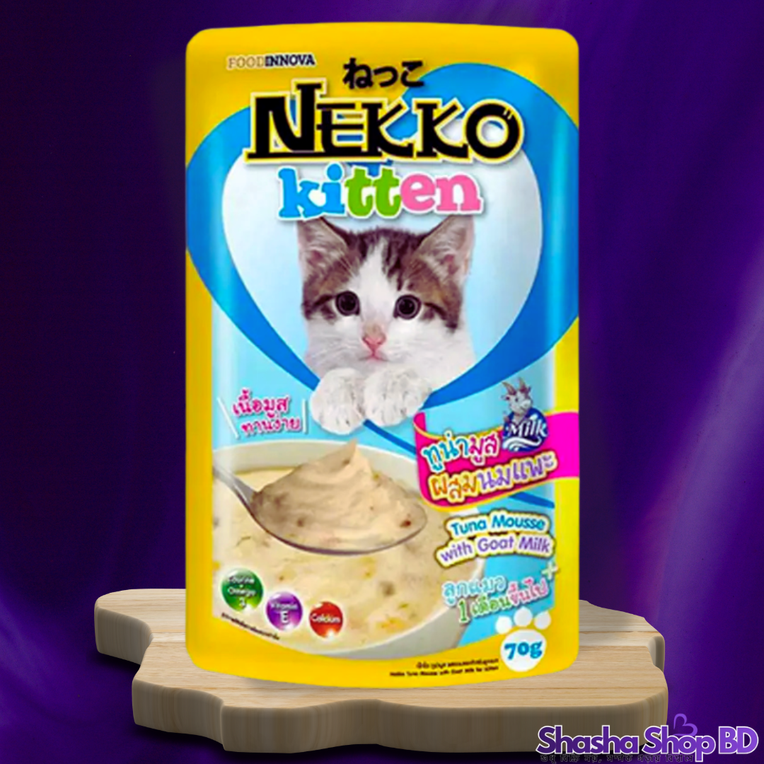 🐾 Nekko Kitten Tuna Mousse with Goat Milk – 70g (The Perfect First Meal – আপনার ছোট্ট কিটেনের জন্য টুনা এবং ছাগলের দুধের পুষ্টিকর মিক্স!)