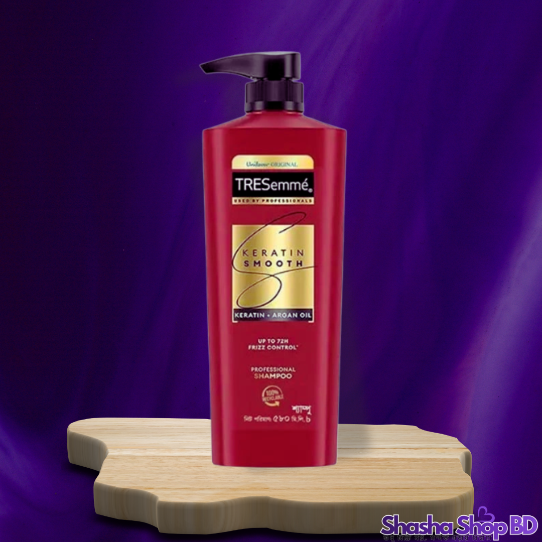 TRESemmé Keratin Smooth Shampoo – 580ml (Professional Care for Frizz-Free Hair – পান পার্লারের মতো রেশমি ও উজ্জ্বল চুল ঘরে বসেই!)