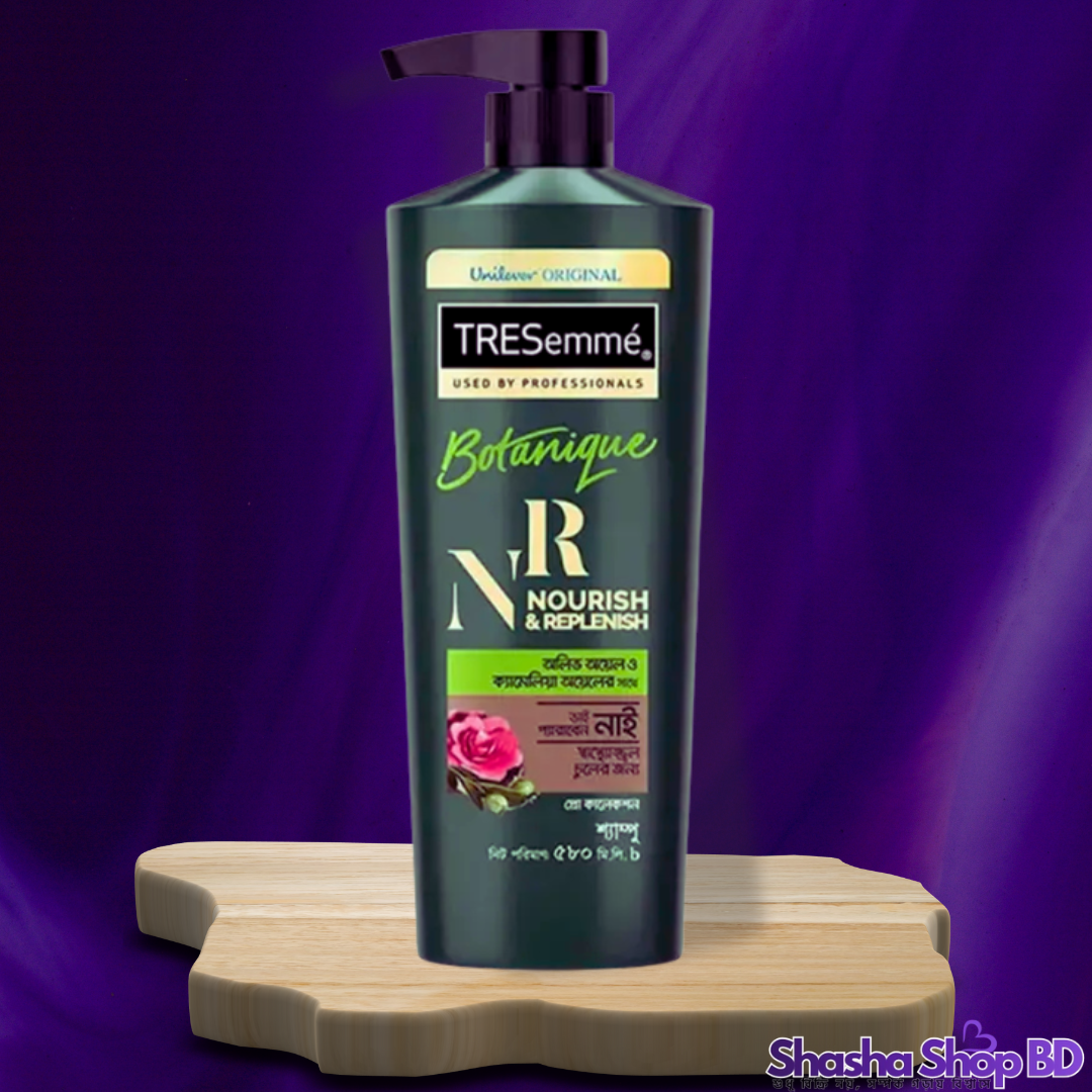 🌿 TRESemmé Botanique Nourish & Replenish Shampoo – 580ml (Natural Nourishment for Healthy Hair – ক্ষতিকর প্যারাবেন ও ডাই মুক্ত, প্রকৃতির ছোঁয়ায় চুলের গভীর পুষ্টি!)