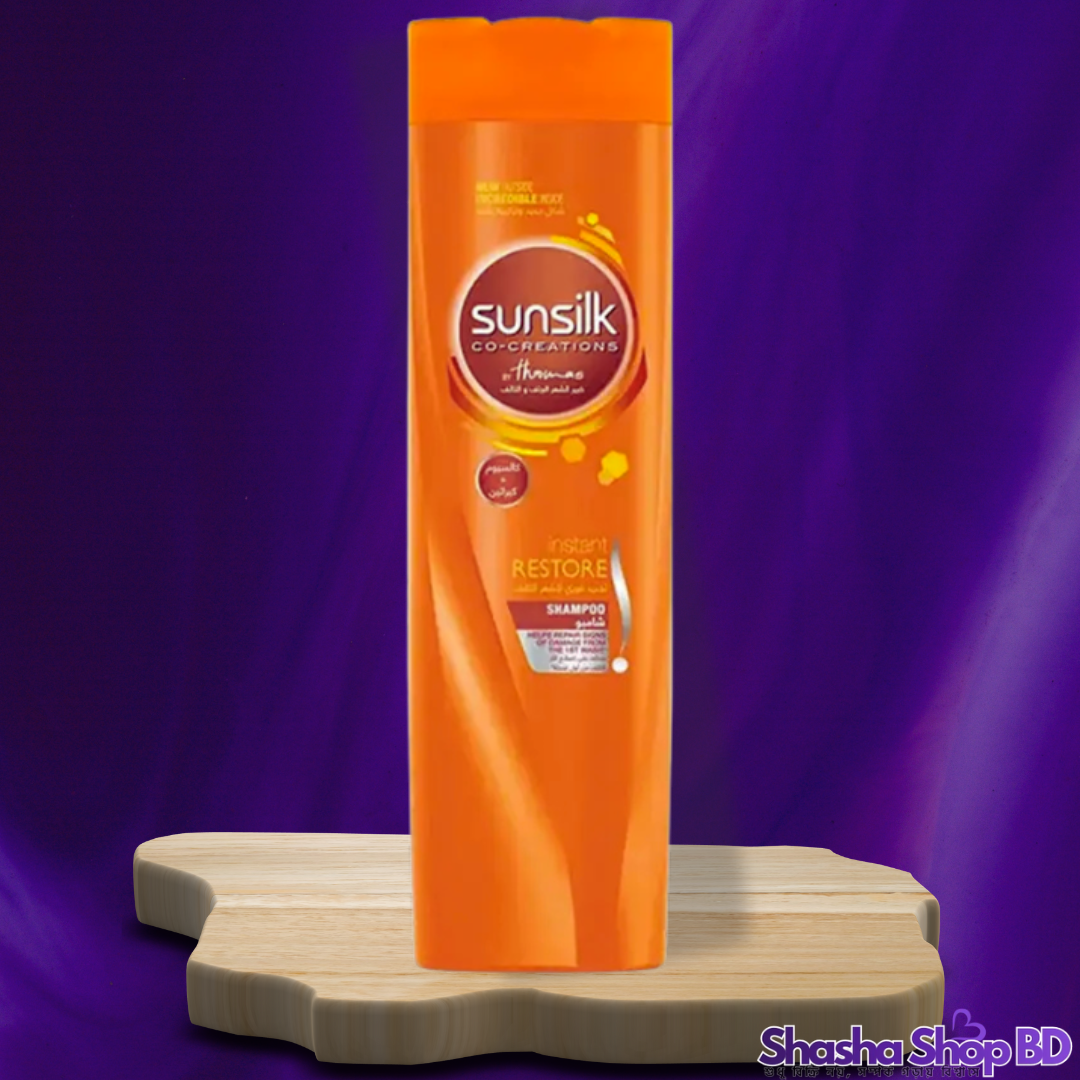 Sunsilk Instant Restore Shampoo – 300ml (Repair Signs of Damage from the 1st Wash – প্রথম ব্যবহারেই ড্যামেজ হওয়া চুলের সজীবতা ফিরিয়ে আনুন!)