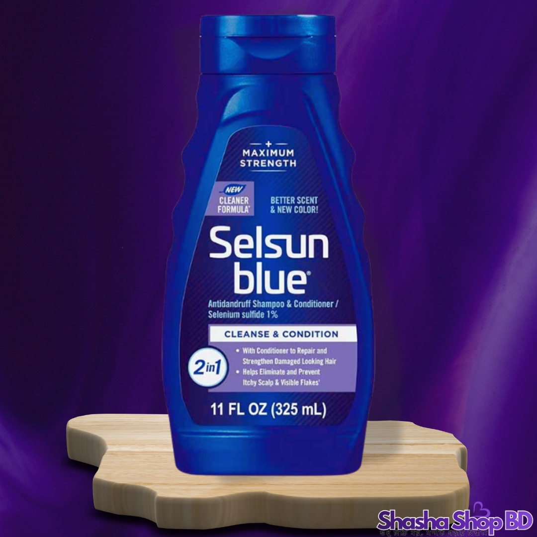 Selsun Blue 2-in-1 Dandruff Shampoo & Conditioner – 325ml (Maximum Strength with Selenium Sulfide 1% – খুশকি ও চুলকানি দূর করার পারফেক্ট টু-ইন-ওয়ান সমাধান!)