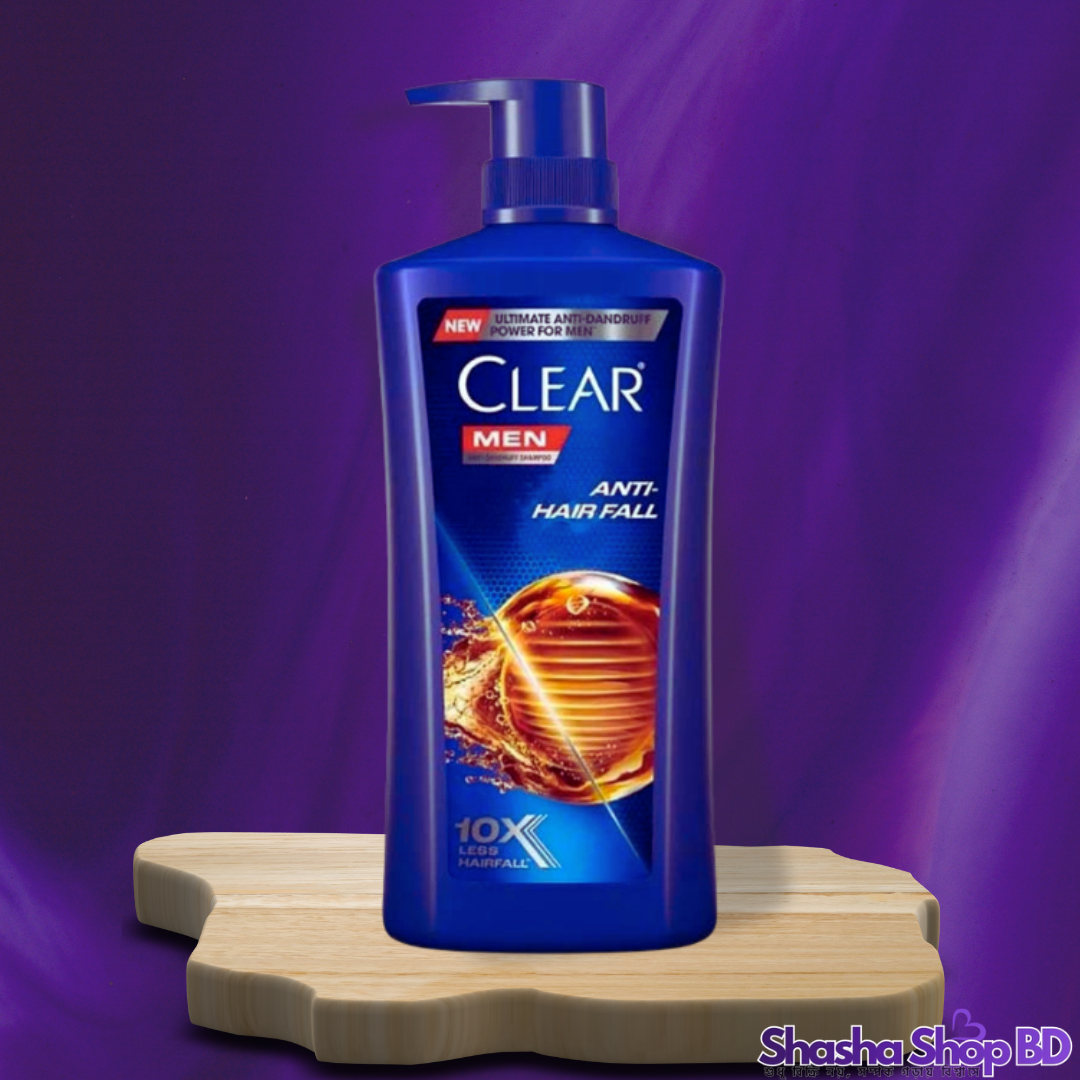 Clear Men Anti-Hairfall Anti-Dandruff Shampoo – 650ml (10X Less Hairfall & Ultimate Protection – খুশকি দূর করার পাশাপাশি চুল পড়া রোধের ডাবল অ্যাকশন সমাধান!)