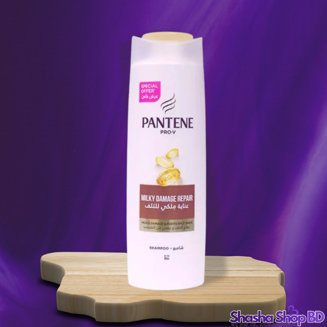Pantene Pro-V Milky Damage Repair Shampoo – 400ml (Heals Damage & Fights Split Ends – নিস্তেজ ও ক্ষতিগ্রস্ত চুলের জন্য দুধের মতো গভীর পুষ্টি!)
