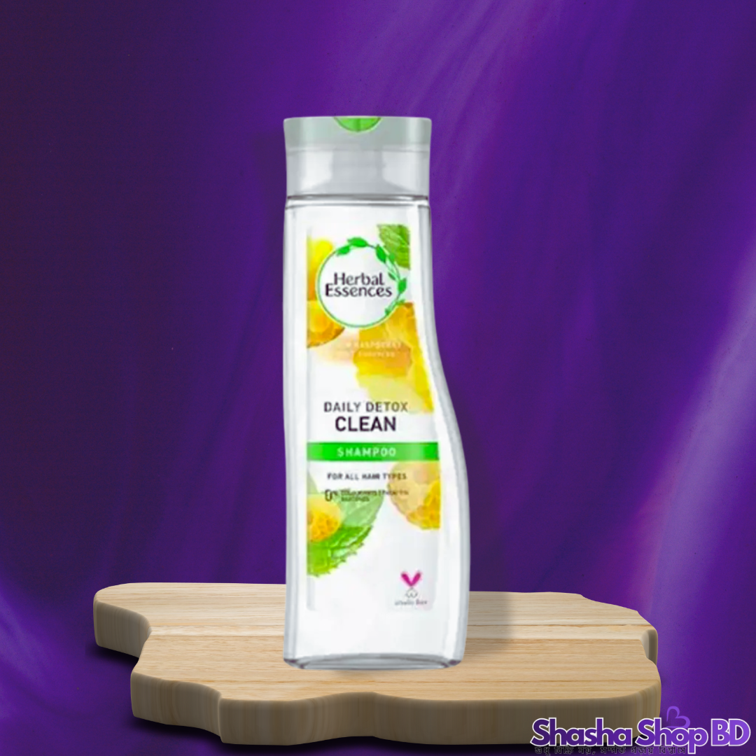 Herbal Essences Daily Detox Clean Shampoo – 400ml (Golden Raspberry & Mint – চুলের প্রাকৃতিক উজ্জ্বলতা এবং সতেজতার এক অনন্য সংমিশ্রণ!)