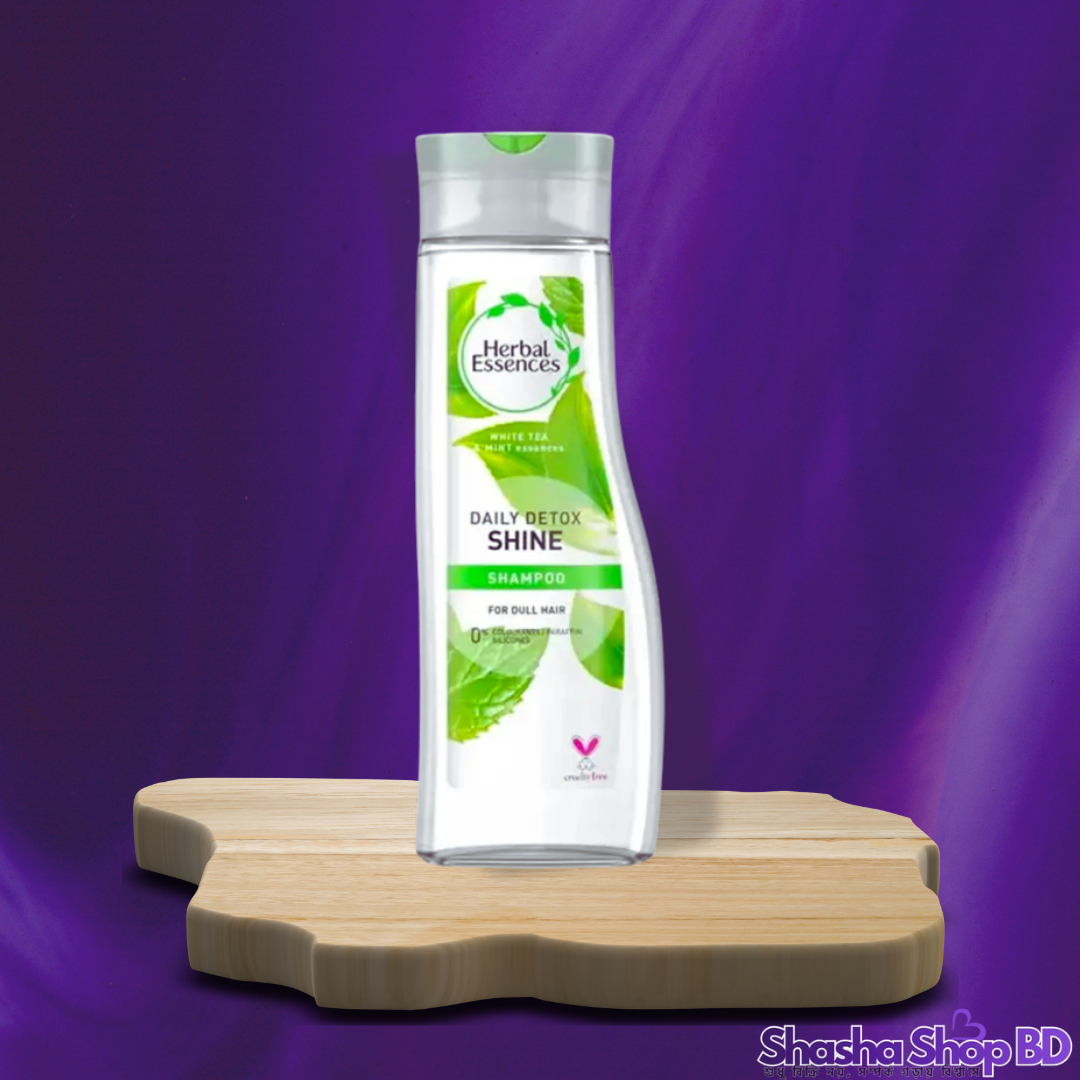 Herbal Essences Daily Detox Shine Shampoo – 400ml (White Tea & Mint – নিস্তেজ চুলের জন্য গভীর ডিটক্স এবং প্রাকৃতিক উজ্জ্বলতা!)