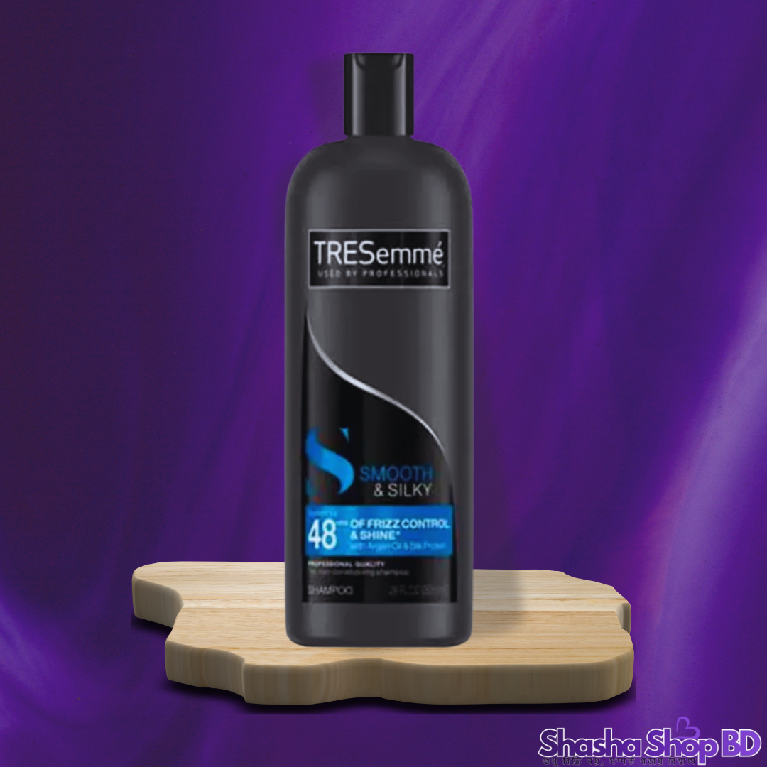 TRESemmé Smooth & Silky Shampoo – 828ml (With Moroccan Argan Oil – রুক্ষ চুলকে করুন রেশমি কোমল এবং পান ৪৮ ঘণ্টা জটমুক্ত উজ্জ্বলতা!)