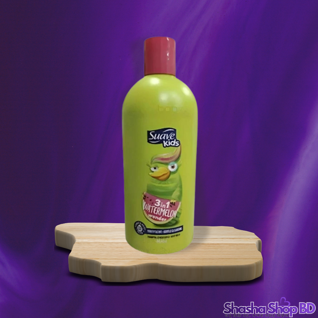 Suave Kids Watermelon Wonder 3-in-1 – 350ml (Shampoo + Conditioner + Body Wash – এক বোতলেই শিশুর সম্পূর্ণ যত্ন!)