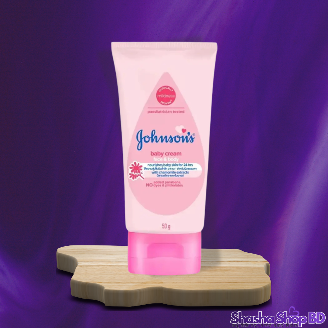 Johnson's Face & Body Baby Cream – 50g (With Chamomile Extracts & 24hr Moisture – শিশুর মুখ ও শরীরের জন্য কোমল সুরক্ষা!)