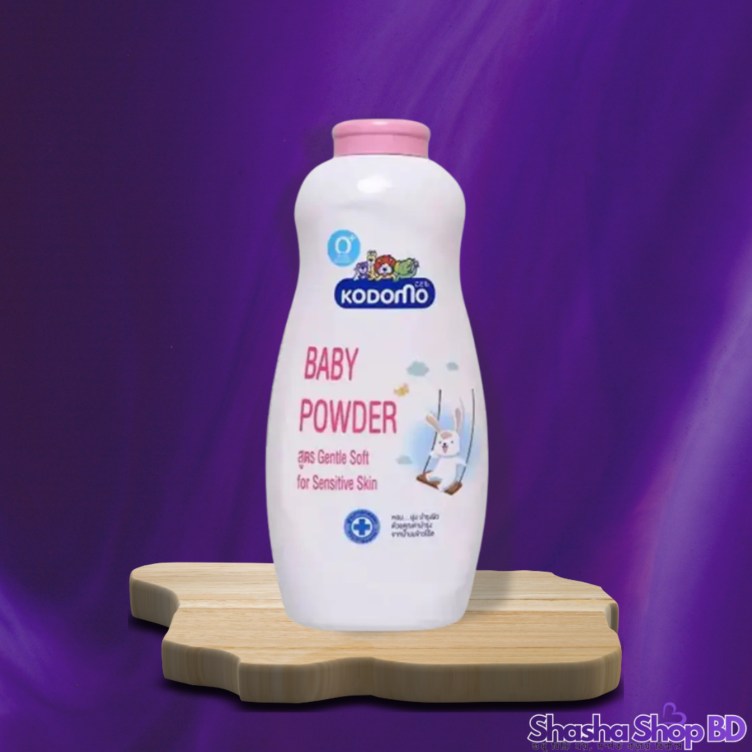 Kodomo Baby Powder Gentle Soft – 350g (Gentle Soft for Sensitive Skin – সোনামণির কোমল ত্বকের জন্য বিশুদ্ধ ও নিরাপদ সুরক্ষা!)